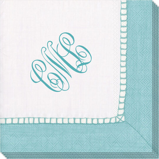 Robin's Egg Blue Border Caspari Napkins